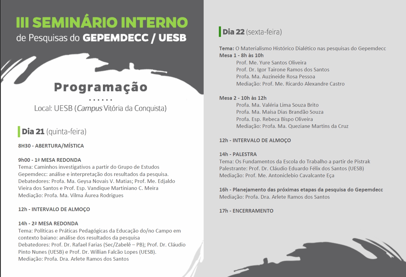 Atividade prevista